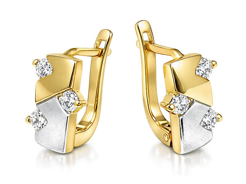 Złote kolczyki z cyrkoniami żółte złoto - 8416