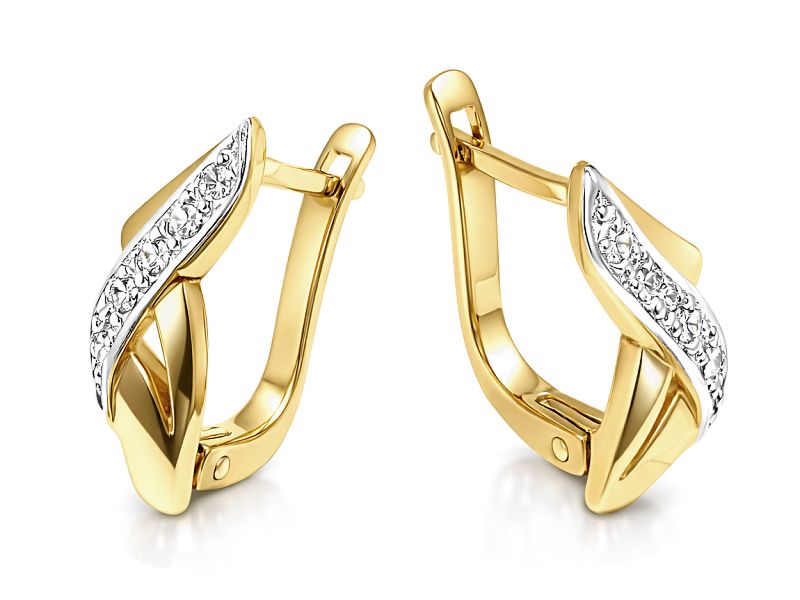 Złote kolczyki z cyrkoniami żółte złoto - 8418