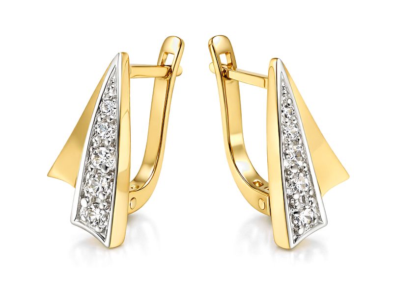 Złote kolczyki z cyrkoniami żółte złoto - 8419