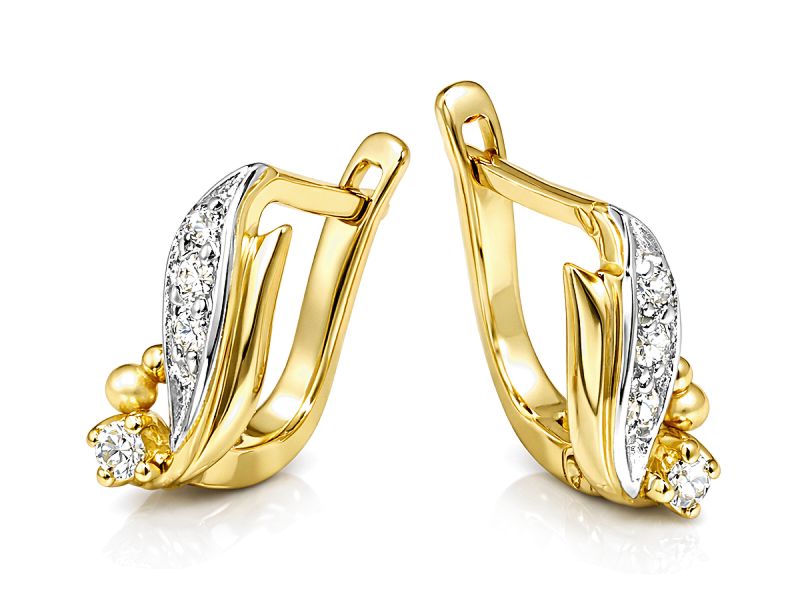 Złote kolczyki z cyrkoniami żółte złoto - 8421