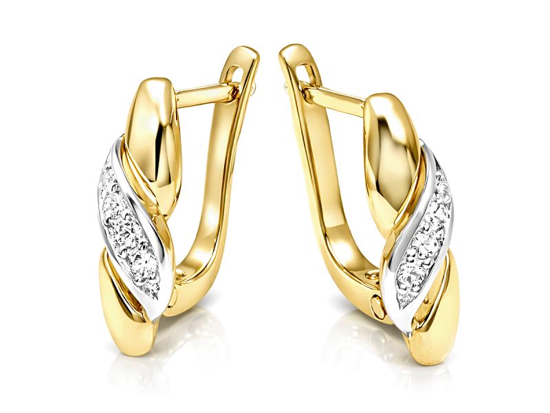 Złote kolczyki z cyrkoniami żółte złoto - 8423