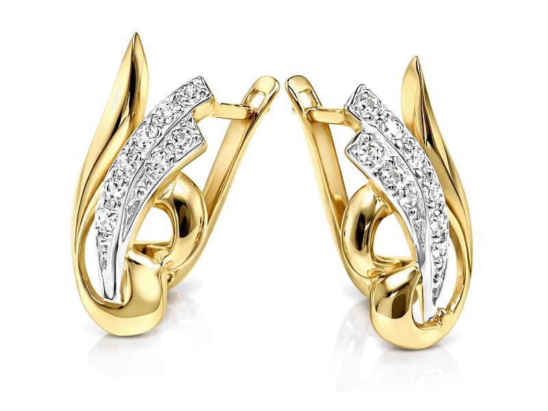 Złote kolczyki z cyrkoniami żółte złoto - 8424