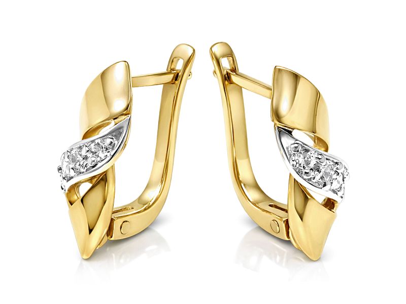 Złote kolczyki z cyrkoniami żółte złoto - 8425