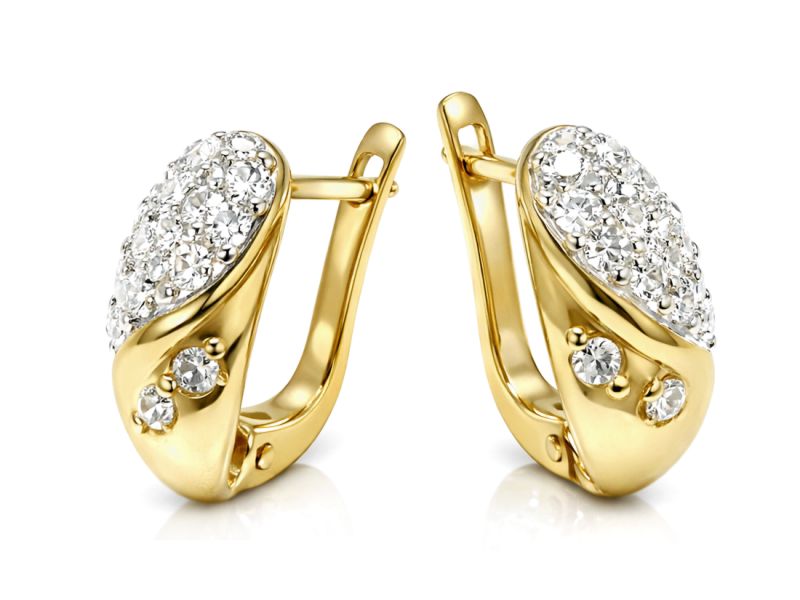 Złote kolczyki z cyrkoniami żółte złoto - 8427