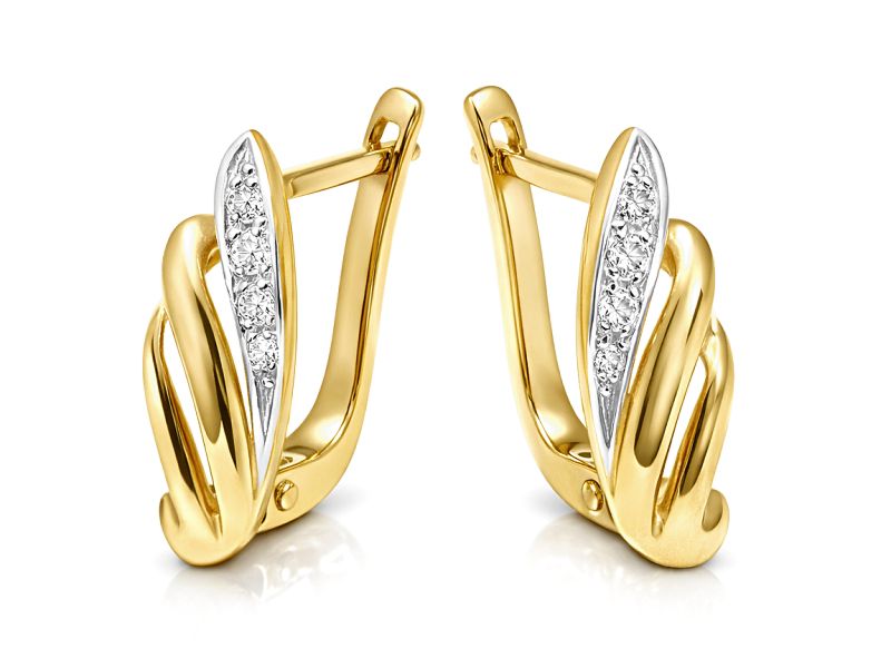 Złote kolczyki z cyrkoniami żółte złoto - 8429