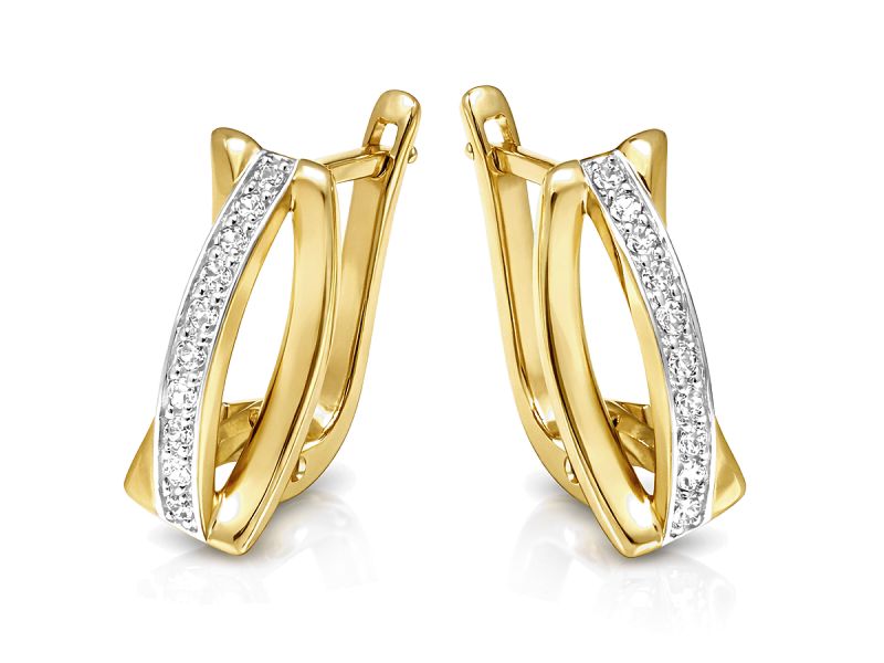 Złote kolczyki z cyrkoniami - 8430