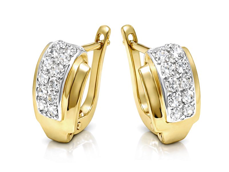 Złote kolczyki z cyrkoniami - 8431