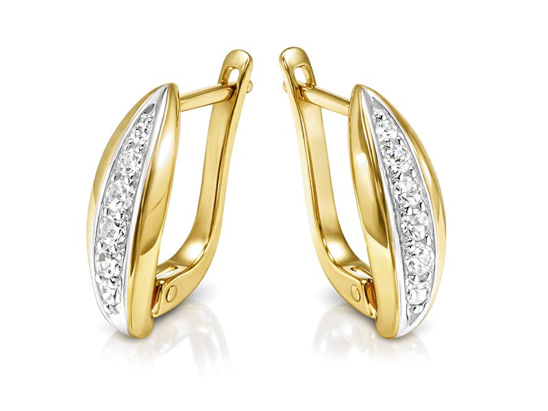 Złote kolczyki z cyrkoniami - 8433