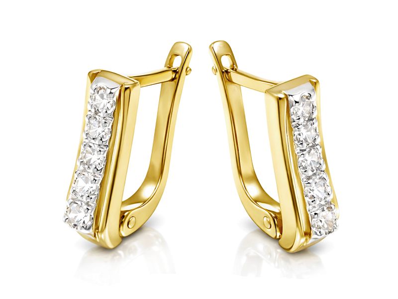 Złote kolczyki z cyrkoniami - 8437