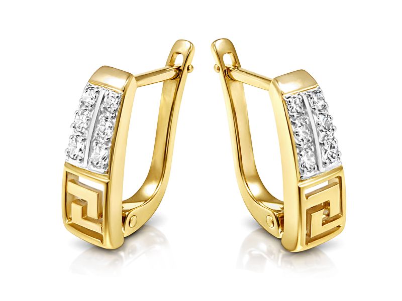 Złote kolczyki z cyrkoniami - 8438