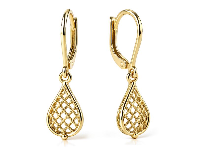 Złote kolczyki z żółtego złota - 845