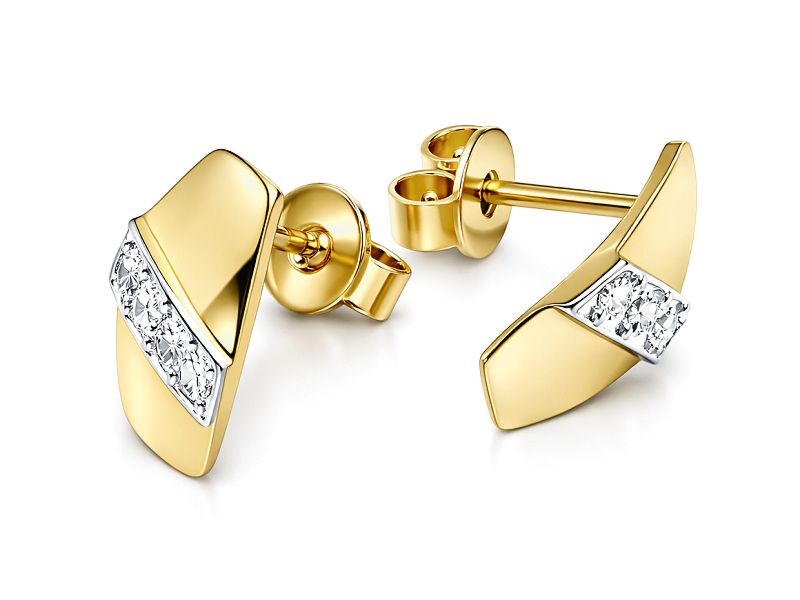 Złote kolczyki z cyrkoniami - 8456