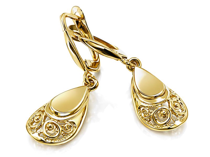 Złote kolczyki z żółtego złota - 846