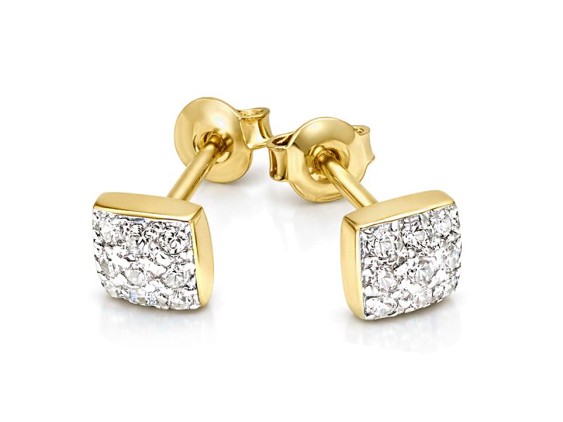 Złote kolczyki z cyrkoniami - 8461