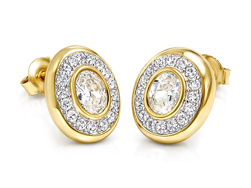 Złote kolczyki z cyrkoniami - 8462