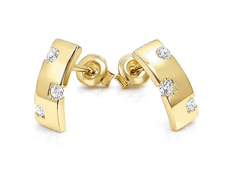 Złote kolczyki z cyrkoniami żółte złoto - 8464