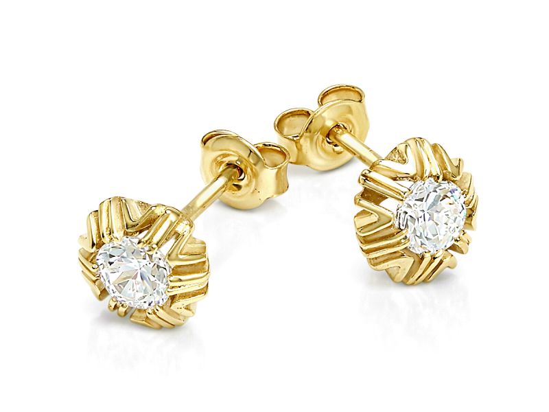 Złote kolczyki z cyrkoniami żółte złoto - 8465