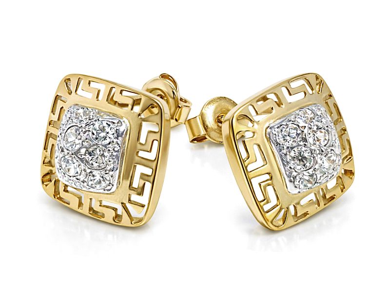 Złote kolczyki z cyrkoniami żółte złoto - 8466