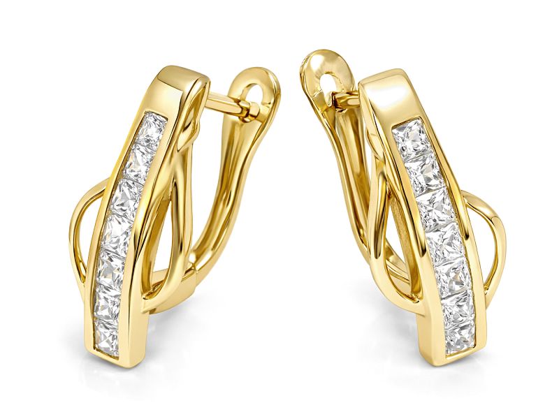 Złote kolczyki z cyrkoniami żółte złoto - 8468