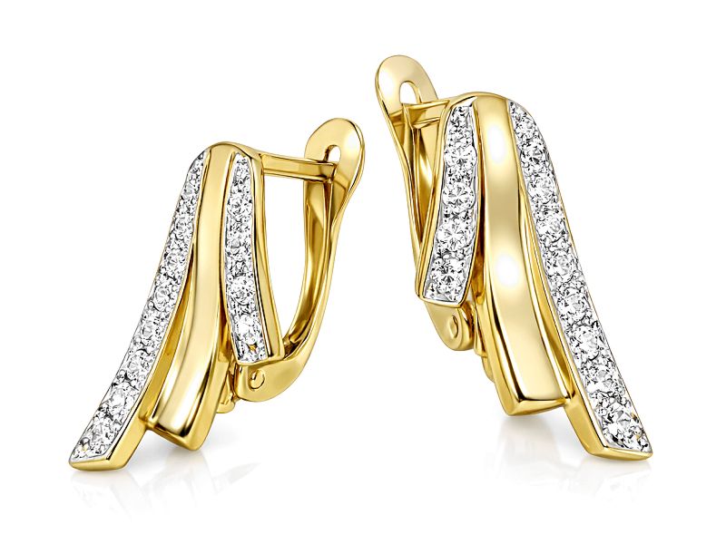 Złote kolczyki złote z cyrkoniami - 8469