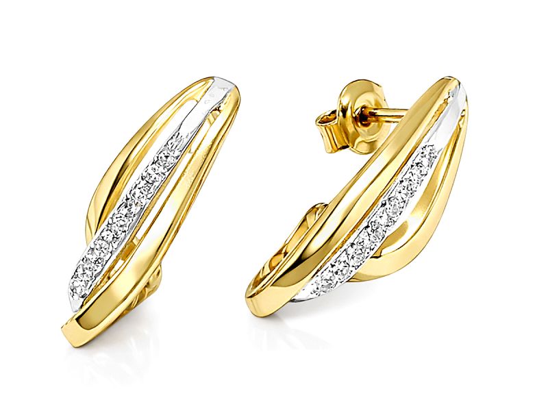 Złote kolczyki z cyrkoniami żółte złoto - 8470