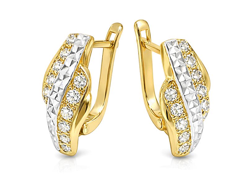 Złote kolczyki z cyrkoniami - 8475