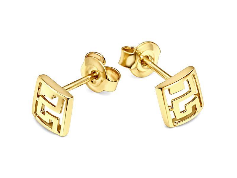 Złote kolczyki z cyrkoniami - 8481