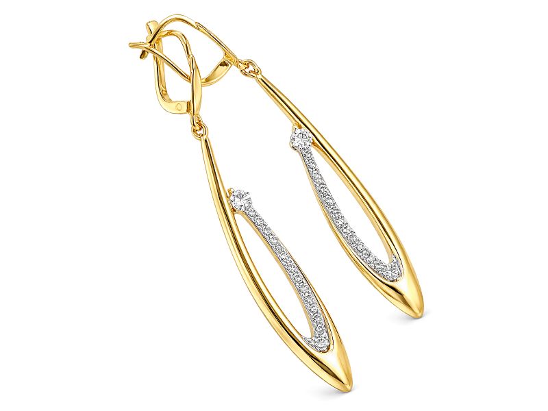 Złote kolczyki z cyrkoniami - 8483