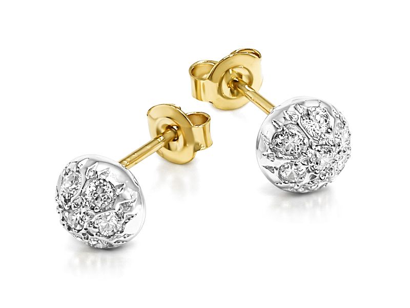 Złote kolczyki z cyrkoniami - 8489