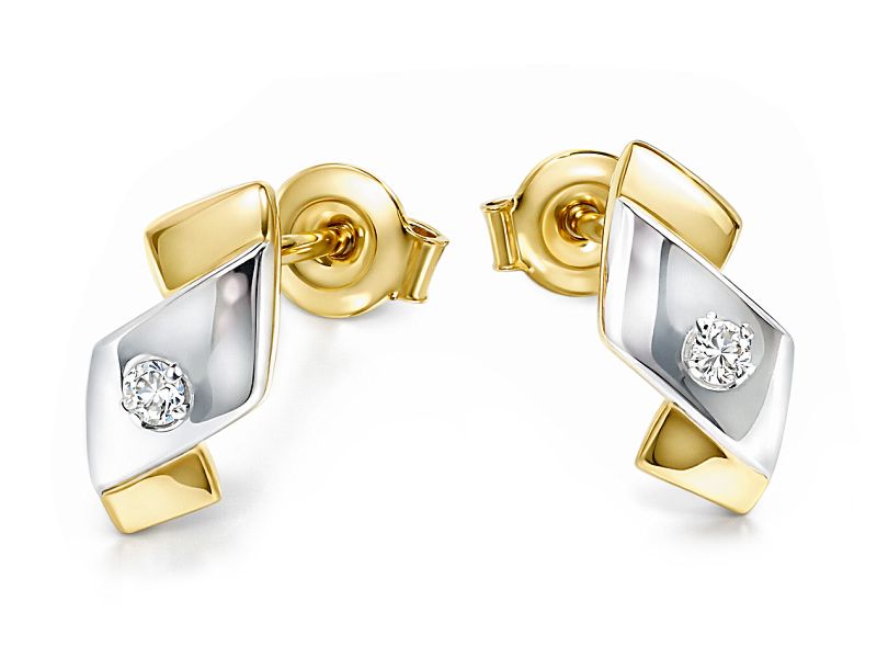 Złote kolczyki z cyrkoniami - 8490