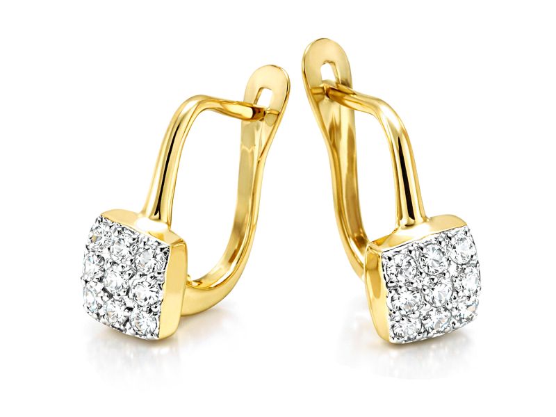 Złote kolczyki z cyrkoniami - 8498