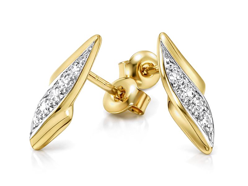 Złote kolczyki z cyrkoniami - 8501