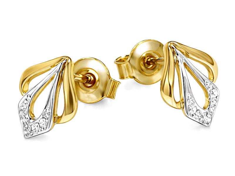 Złote kolczyki z cyrkoniami żółte złoto - 8505
