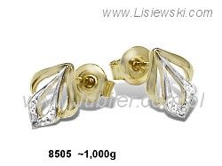 Złote Kolczyki z cyrkoniami żółte złoto próba 585 - 8505