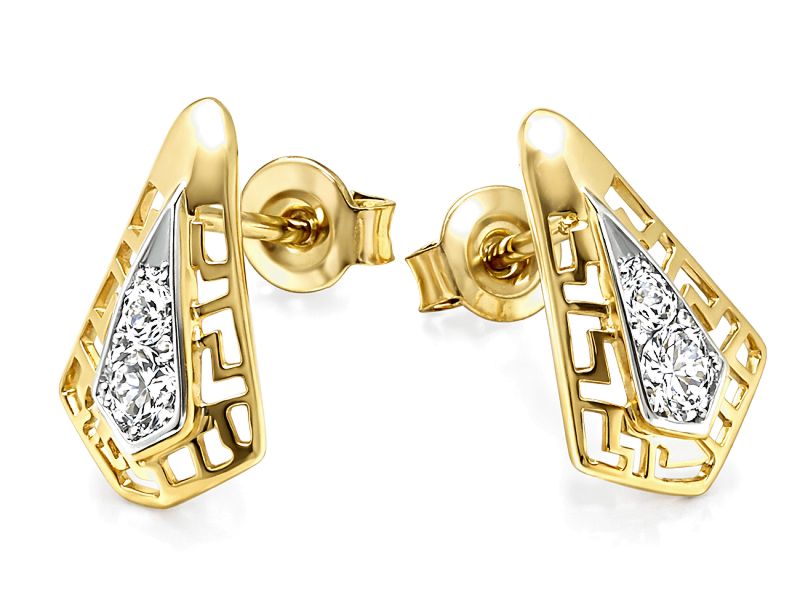 Złote kolczyki z cyrkoniami żółte złoto - 8506