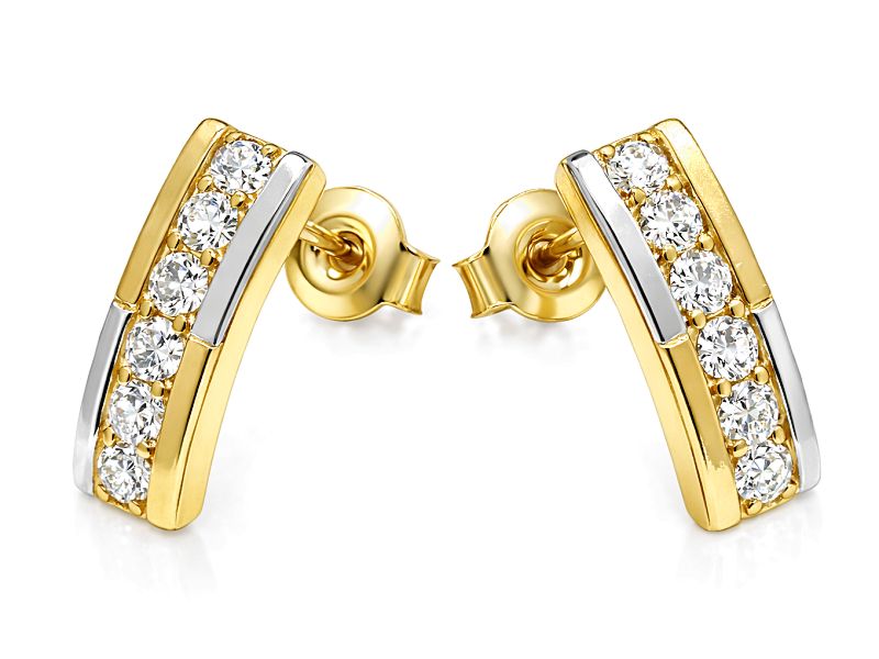 Złote kolczyki z cyrkoniami żółte złoto - 8507