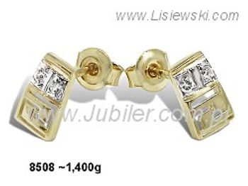 Złote Kolczyki z cyrkoniami żółte złoto próba 585 - 8508 - 1