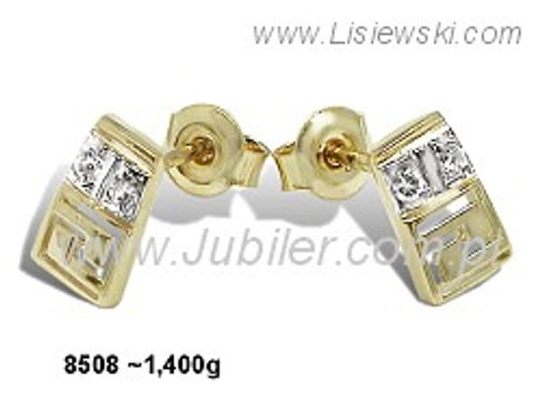 Złote Kolczyki z cyrkoniami żółte złoto próba 585 - 8508