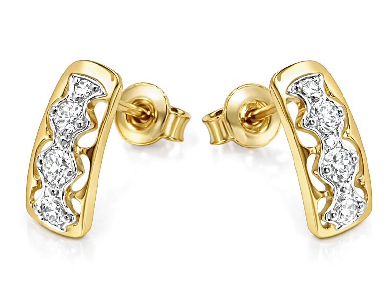 Złote kolczyki z cyrkoniami żółte złoto - 8509