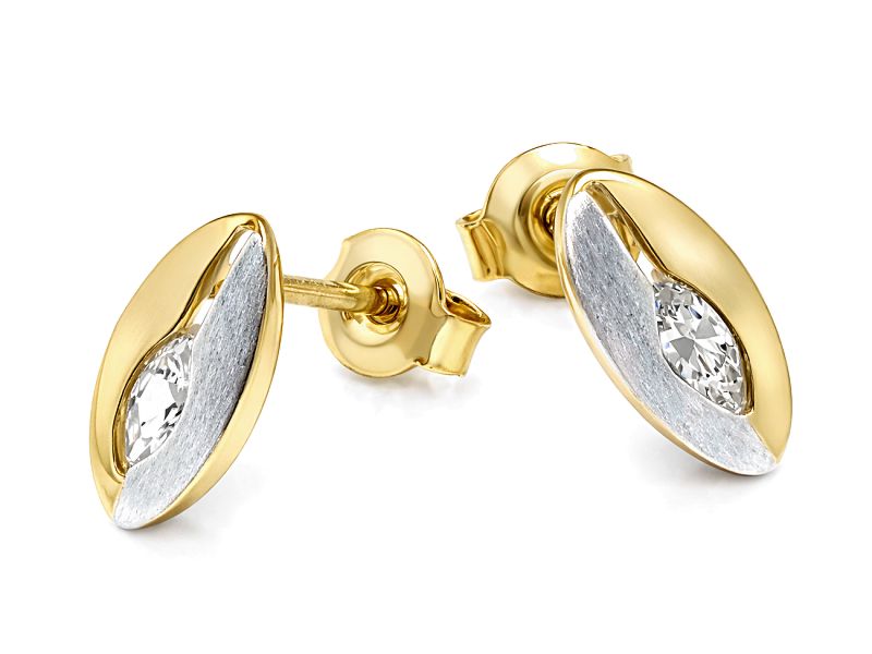 Złote kolczyki z cyrkoniami żółte złoto - 8510