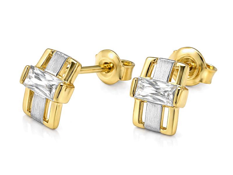 Złote kolczyki z cyrkoniami żółte złoto - 8511