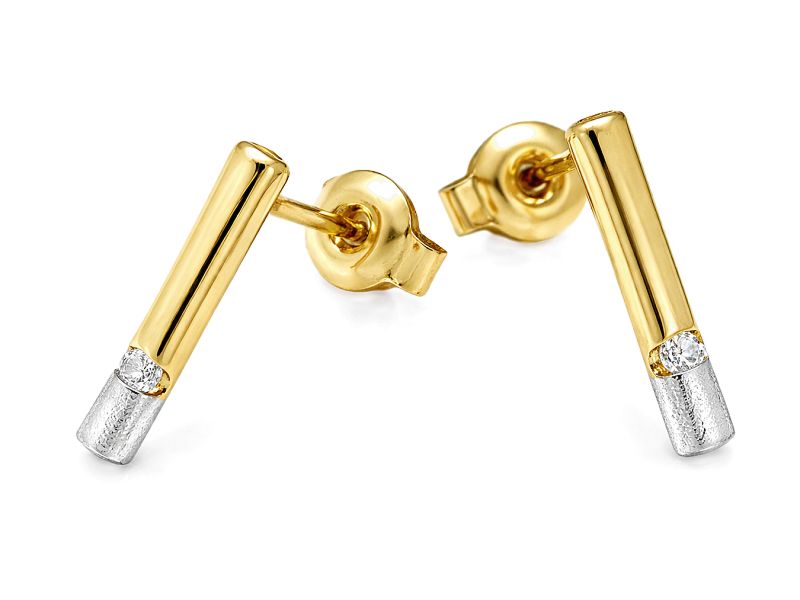 Złote kolczyki z cyrkoniami żółte złoto - 8512