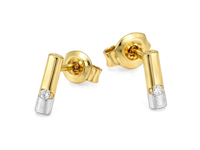 Złote kolczyki z cyrkoniami żółte złoto - 8513