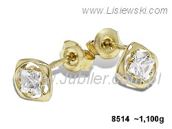 Złote kolczyki z cyrkoniami żółte złoto - 8514 — zdjęcie 2