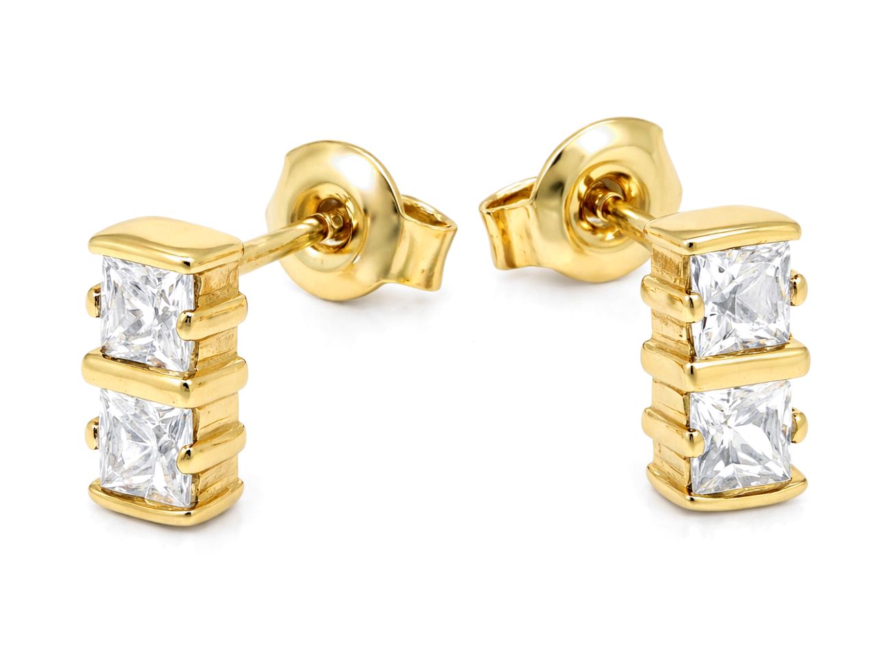 Złote kolczyki z cyrkoniami żółte złoto - 8516