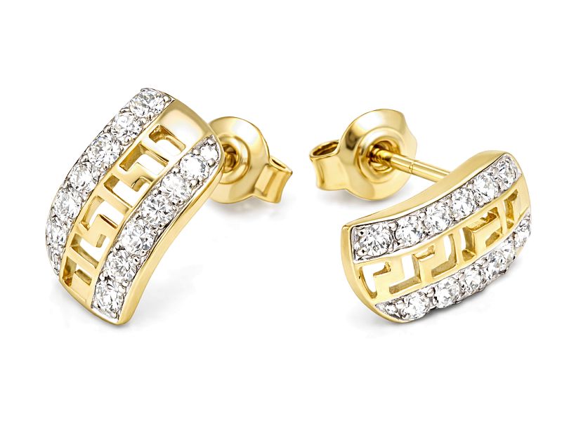 Złote kolczyki z cyrkoniami żółte złoto - 8517