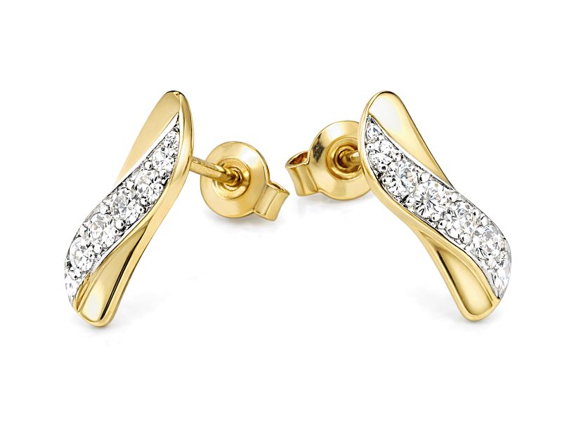 Złote kolczyki z cyrkoniami żółte złoto - 8518