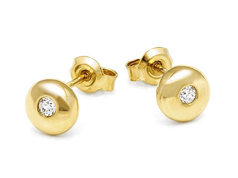 Złote kolczyki z cyrkoniami - 8519