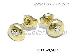 Złote Kolczyki z cyrkoniami żółte złoto proba 585 - 8519