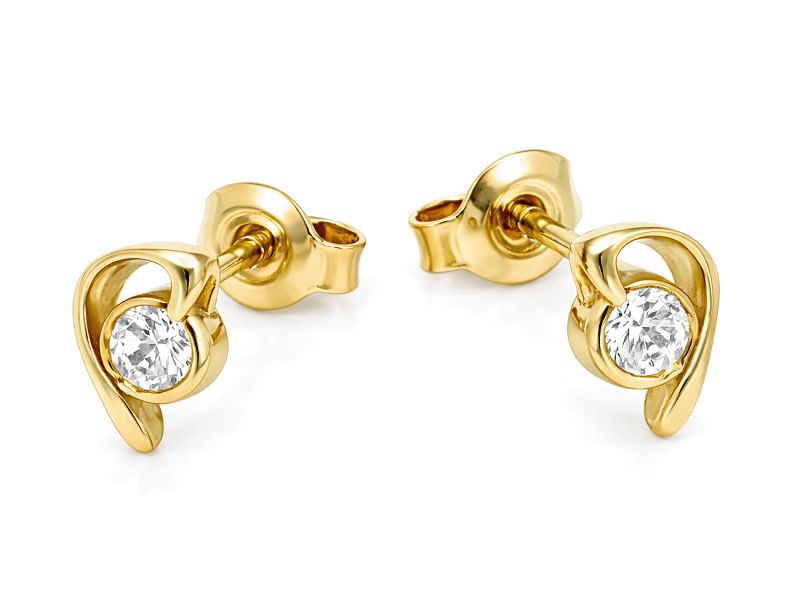 Złote kolczyki z cyrkoniami - 8522